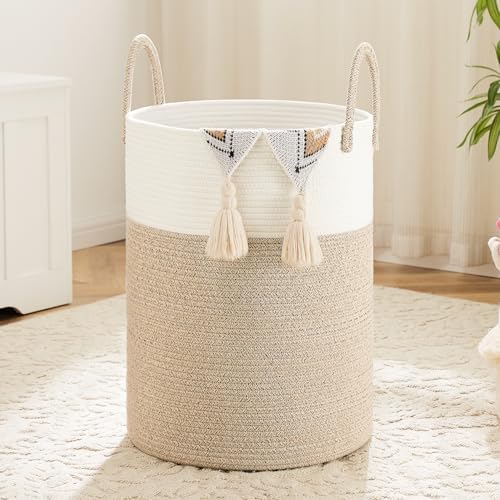 Artfeel Laundry Basket, Woven Cotton Rope Laundry Hamper, 40L by Artfeel
