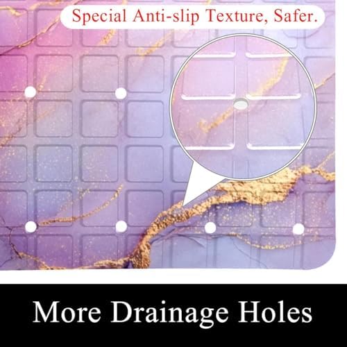 Shower Mat Bathtub Mat, 26.8x15.1 inch, Non-Slip Bath Mat - Image 2