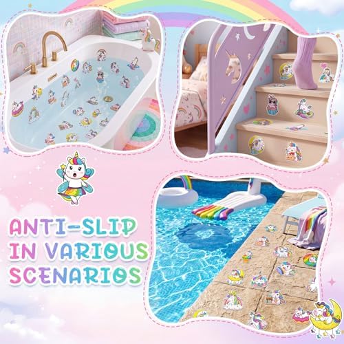 Fullhawl 30 Pcs Unicorn Non Slip Shower Stickers, Kids Bathtub Safety - Image 6