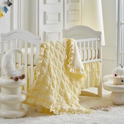 Ruffled Crib Bedding Set Baby Boho Quilted Comforter by Uozzi+Bedding