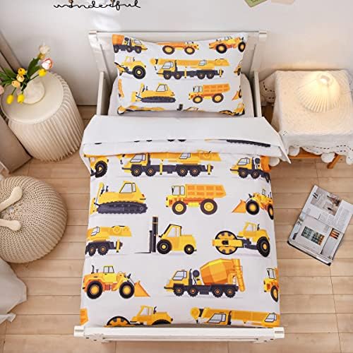 NTBED 4 Pieces Construction Toddler Bedding Set by NTBED