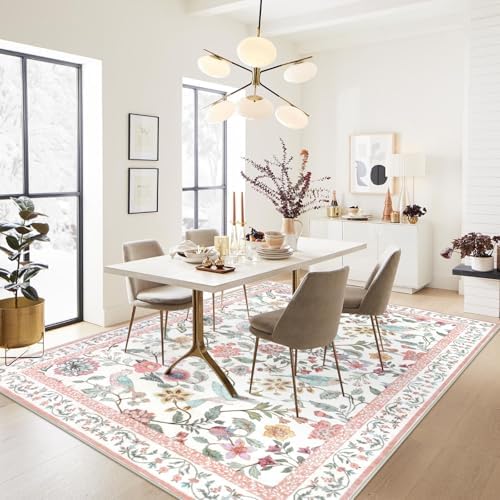 Rugalia Floral Washable 8x10 Area Rug - Image 6
