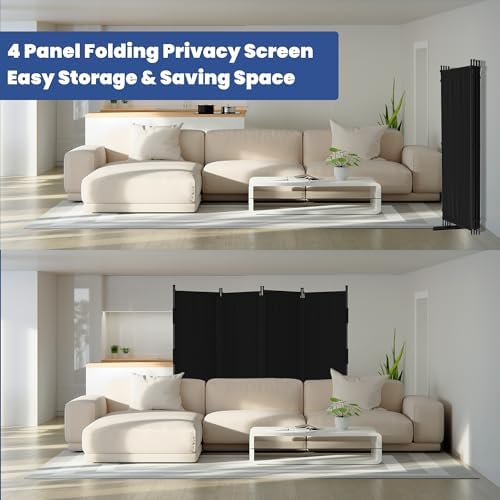 Room Divider 4 Panel Folding Screen 6ft Portable Wall Partition Room Divider - Image 4