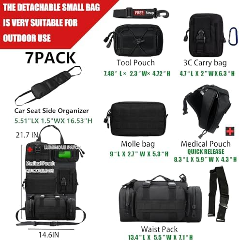 7 PACK Tactical Seat back organizer Truck organizer - Image 2