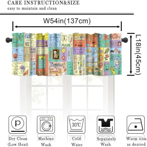 Science Valance Curtains Funny Mathematics Formula Physics Biology Print Window - Image 2