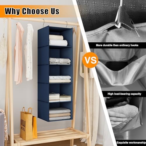 Hanging Closet Organizer 5-Shelf, Oxford Fabric Wardrobe Storage - Image 7