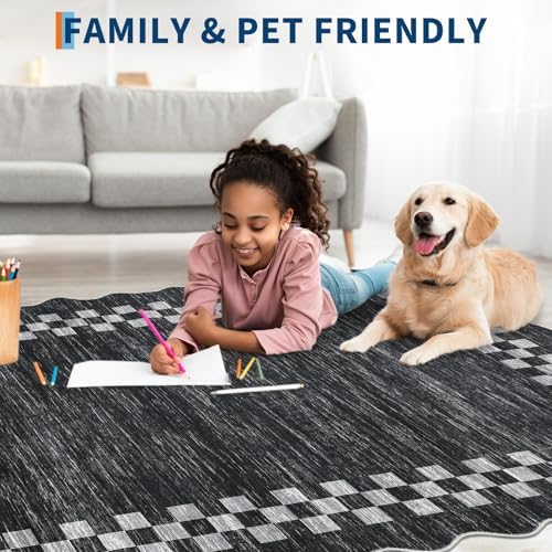 GarveeHome Small Bedroom Area Rug 3x5 Checkered Area Rug - Image 4