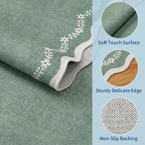 GarveeHome 2.5x8 Scalloped Washable Runner Rug Non Slip Hallway Kitchen Rug - Image 5
