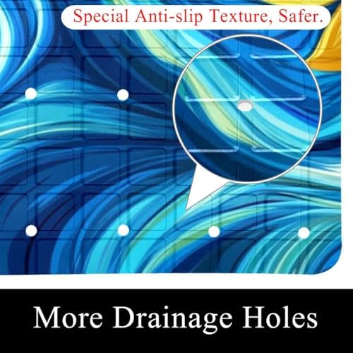Bathtub Mat Non Slip 26.8x15.1 Inch, Sunflowers Shower Mat - Image 2