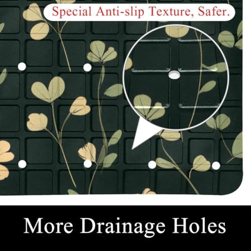 Bathtub Mat Non Slip 26.8x15.1 Inch, Clovers Shower Mat - Image 2