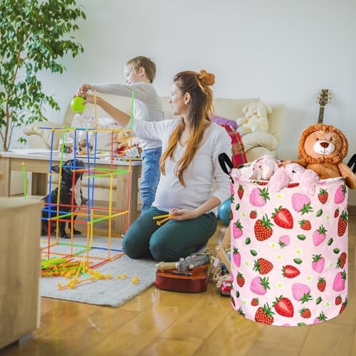 Round Laundry Basket Storage Bins Nursery Hamper Gift Baskets - Image 4