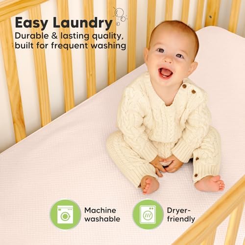 2pk Waterproof Crib Mattress Protector Cover Fitted 52x28 - Image 6