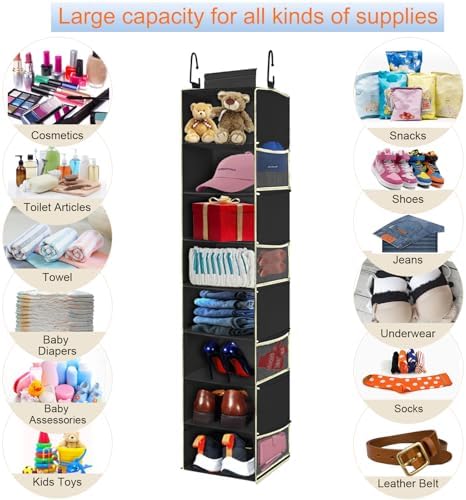2 Pack Large-Sized Hanging Shoe Organizer 8-Shelf, Hanging Closet Organizer - Image 6