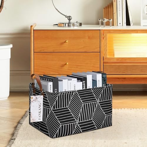 Rectangular Black Cube Storage Bin Nursery Hamper - Image 5