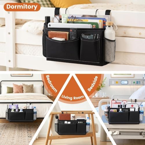 Fab totes Bedside Caddy for Dorm Bed, Bedside Storage Bag Hanging Organizer - Image 7