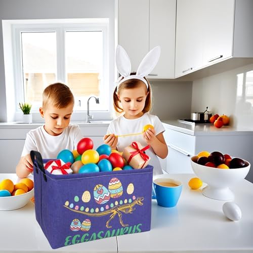 Dinosaur Easter Basket for Kid Large Empty Baby Rectangular Cute Easter Gift - Image 2