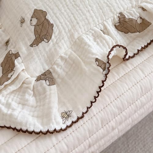 BuLuTu 100% Cotton Kids Pillowcase Standard Size 20"x26", Bee Bear Pattern - Image 5