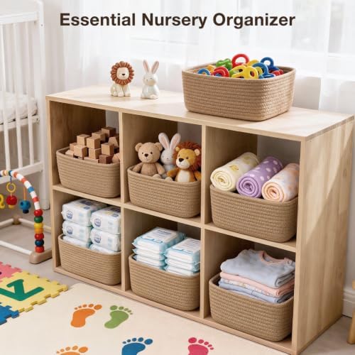 3 Pack Small Baskets for Organizing, Woven Storage Baskets for Shelves - Image 5