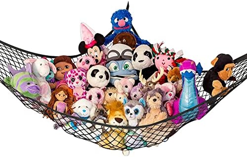 Large Stuffed Animal Storage Hammock 1 Pack | Holds 12 lbs | Corner Stuffed by LillysLove