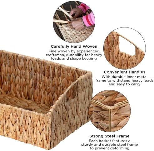 Pantry Baskets for Organizing, Wicker Basket Shelf Storage - Image 3