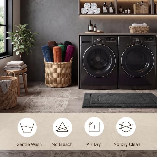 GRANNY SAYS Charcoal Gray Bathroom Rug 20" x 32", Non-Slip Bath Mat - Image 6