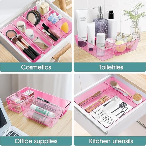 25 PCS Plastic Drawer Organizer Set, Makeup Organizers and Storage Bins - Image 5
