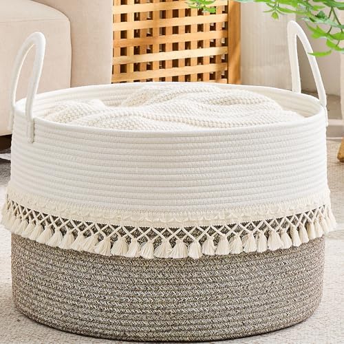 KAKAMAY Large Blanket Basket by KAKAMAY