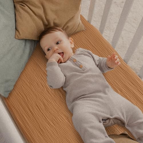 Gllquen Baby Muslin Cotton Pack and Play Sheets 3 Pack - Image 2