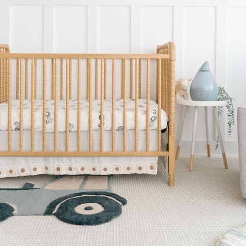 Crane Baby Crochet Crib Skirt, Cream Bed Skirt - Image 2