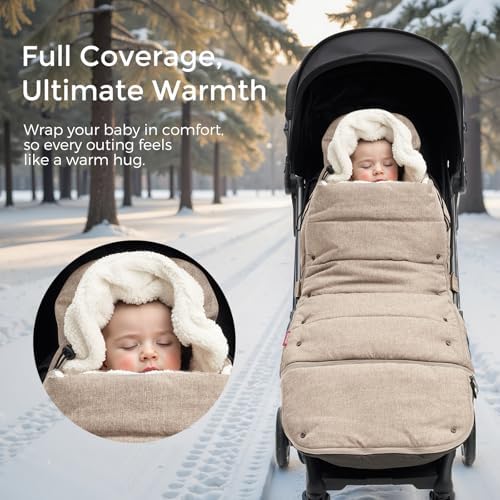 Momcozy Universal Stroller Footmuff, Plush Weatherproof Bunting Bag - Image 3