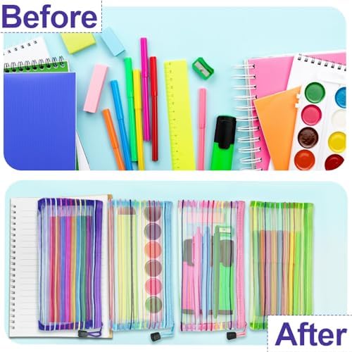 Mesh Bags with Zipper, Small Nylon Makeup Bag Cosmetic Pouches Travel Organizer - Image 5
