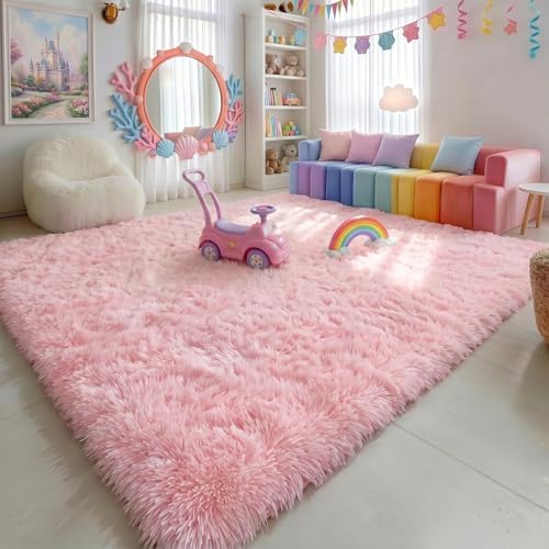 Amdrebio Pink Large Kids Area Rug 8x10 - Image 4