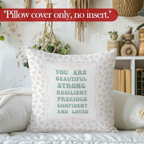 Inspirational Girl Nursery Throw Pillow Cover 18x18 Inches, Baby Girl Nursery - Image 2