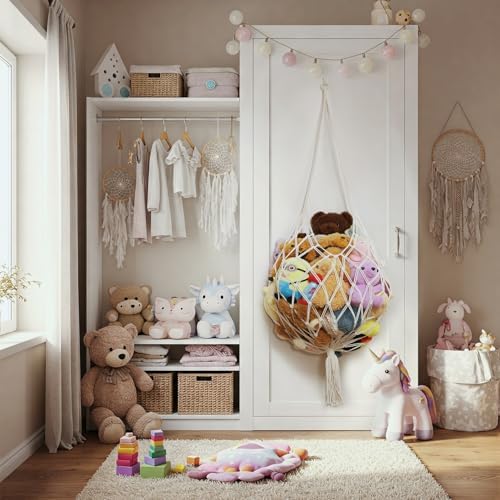 Amdermi Stuffed Animal Storage Hammock Corner Hanging Net Stuffy Animal Hammock - Image 3