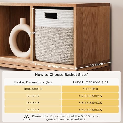 UBBCARE Set of 4 Storage Cubes-11 X 10.5 X 10.5 In, Cotton Rope Basket - Image 2