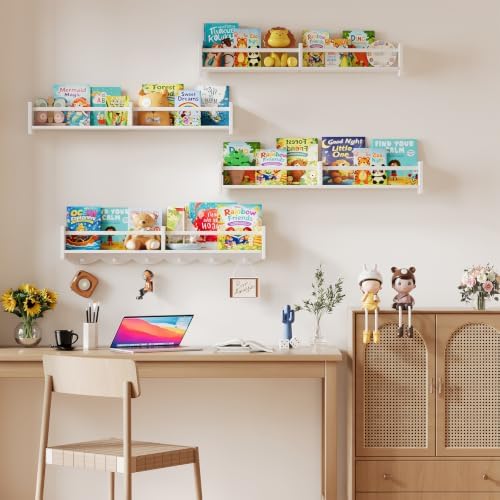 34Inch Nursery Floating bookshelf Coat Rack - Image 2