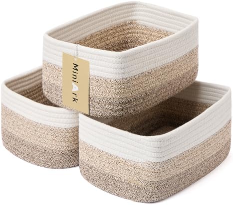MiniArk Small Storage Baskets for Organizing | Closet Organizer Bins | Shelf by MiniArkStorageBasketsHome