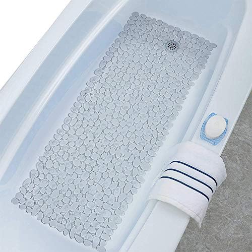 SONGZIMING Bathtub Mat Non Slip 2 Pack, 35 x 16 Inches Pebble Shower Mat - Image 6