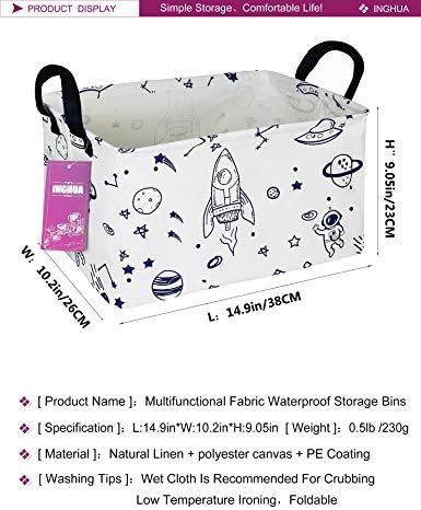 Rectangular Storage Basket Gift Bag Rec Spaceships - Image 2