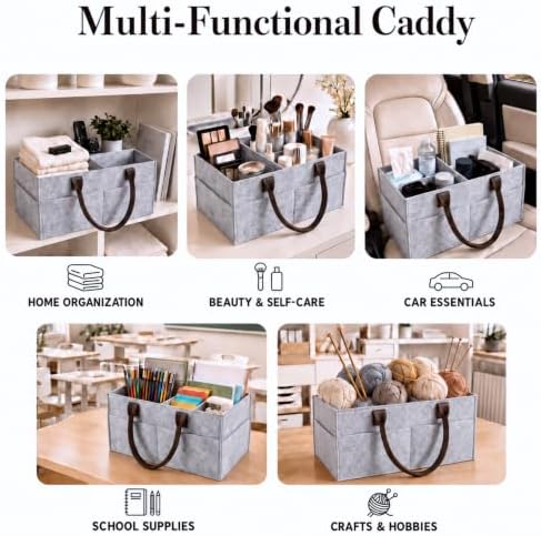 Felt Diaper Caddy Organizer, Nursery & Car Organizer - Image 5