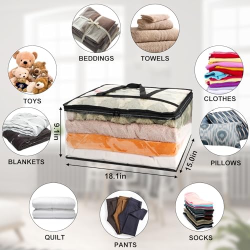 8Pack Clear Blanket Storage Bags Comforter Clothes Storage Moving Bag - Image 3