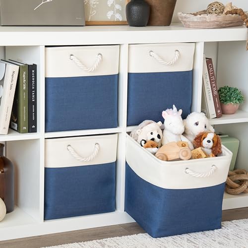 OrganiHaus 13x13 Cube Storage Bins, Rope Handles - Image 3
