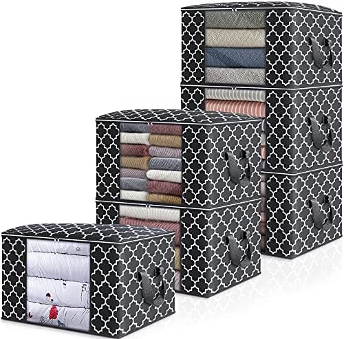 Storage Bags 100L 6Pack Clothes Organization and Storage Containers by WiseLife