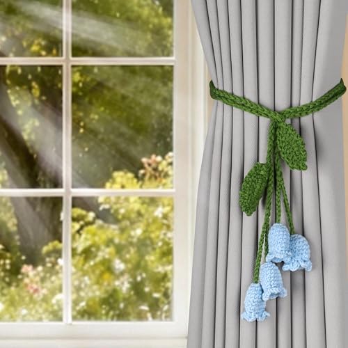2 Pack Boho Handmade Flower Curtain Tiebacks Curtain Holdbacks - Image 7