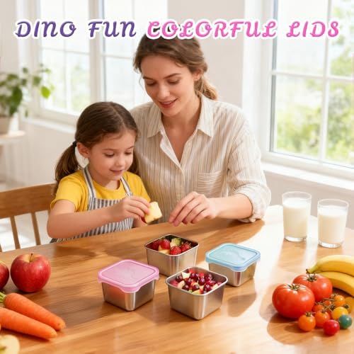 Tanjiae 6-Pack Small Stainless Steel Snack Containers - Image 2