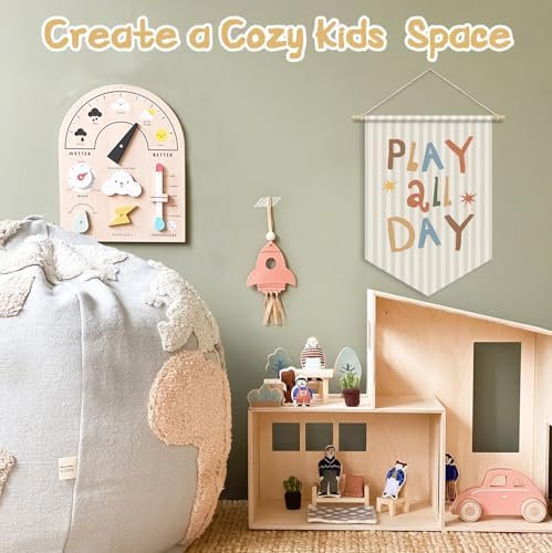 RTXLEZM Playroom Decor, Play All Day Wall Banner Pennants Flag - Image 4