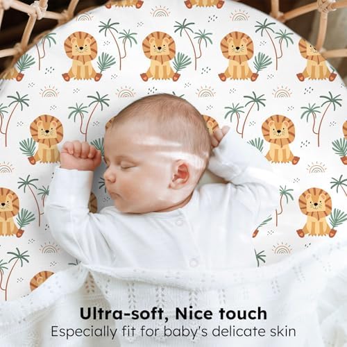 Baby Bassinet Sheets, 3 Pack Fitted Bassinet Mattress Sheets, Compatible - Image 2