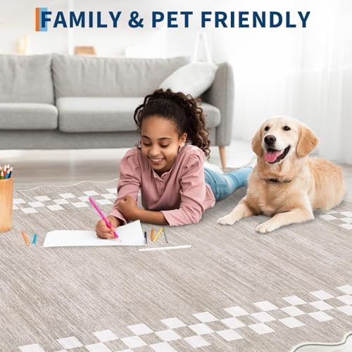 GarveeHome Washable Runner Rug 2x10 Modern Bordered Hallway Runner Rug - Image 4