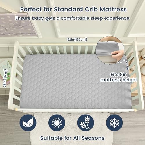david's kids 2 Pack 52''x28'' Waterproof Crib Mattress Protector Pad Cover - Image 3