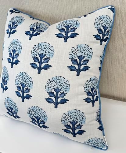Marigold Floral Print 22x22 Throw Pillow Cover - Image 2